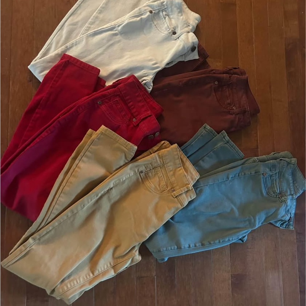 Maurices Women's Leggings in Red, Brown, Cream, and Tan